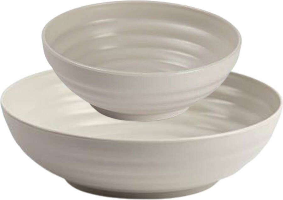 Forte Plastics Kommetjes schaaltjes 12x stuks Dessert ontbijt Kunststof Beige Kommetjes