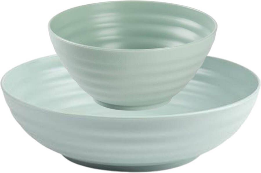 Forte Plastics Kommetjes schaaltjes 16x stuks Dessert ontbijt Kunststof Mintgroen Kommetjes