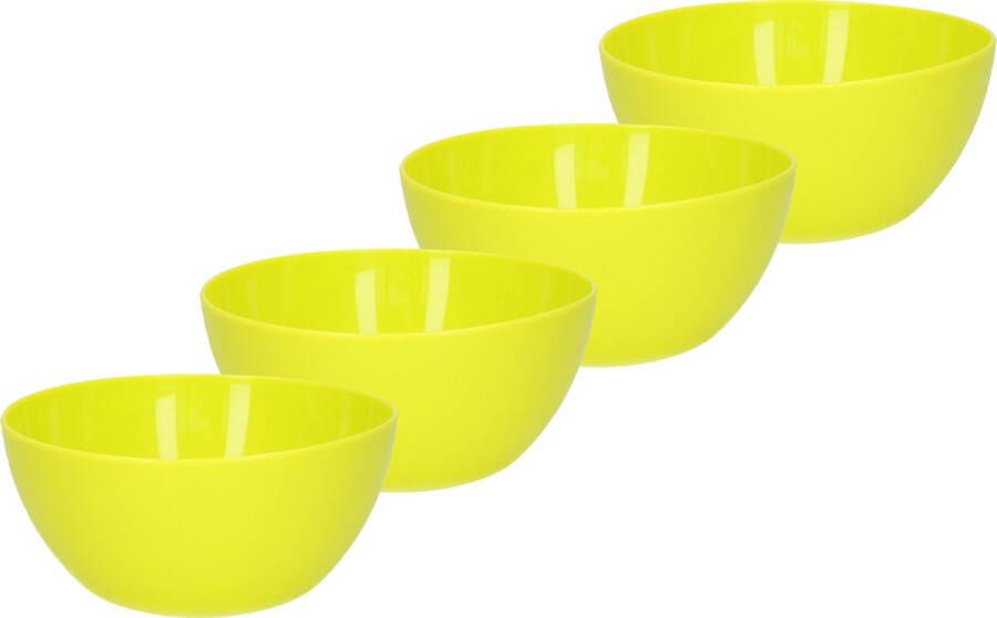 Forte Plastics Plasticforte kommetjes schaaltjes 4x dessert ontbijt kunststof D14 x H6 cm groen Kommetjes