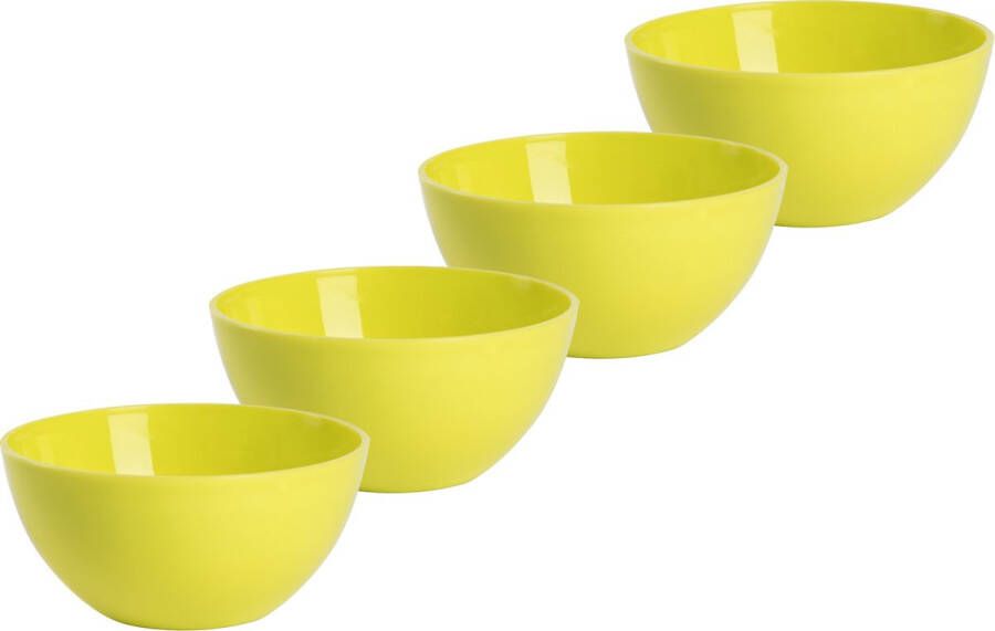 Forte Plastics Plasticforte kommetjes schaaltjes 4x dessert ontbijt kunststof D17 x H7 cm groen Kommetjes