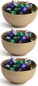 Forte Plastics Set van 6x kommetjes schaaltjes Dessert ontbijt Kunststof D13 cm Goud-kleurig Kommetjes