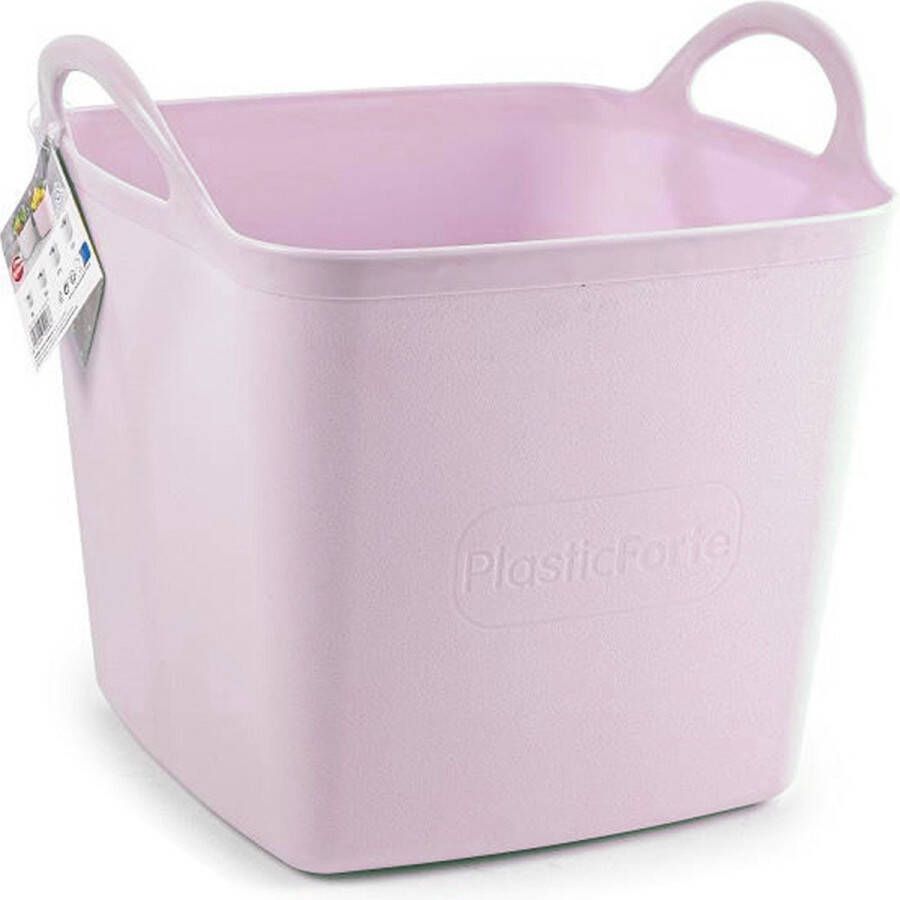 Forte Plastics PlasticForte Kuip emmer wasmand flexibel roze 43 liter vierkant kunststof Wasmanden