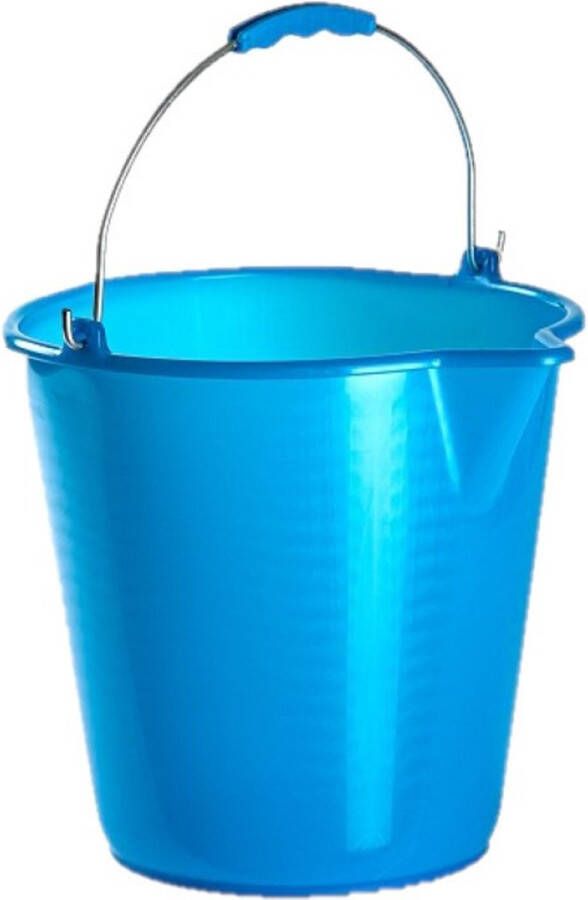 Forte Plastics Kunststof emmer met schenktuit blauw 12 liter Emmers