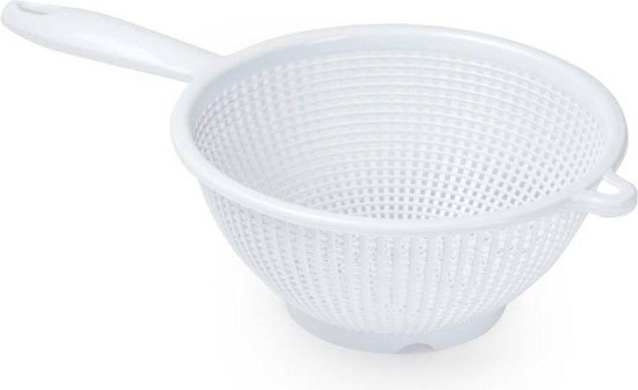 PLASTICFORTE Kunststof keuken vergiet met handvat wit 24 cm Plastic vergieten keuken accessoires