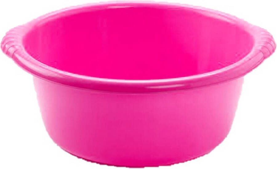 Forte Plastics Set van 2x stuks kunststof teiltjes afwasbakken rond 20 liter roze Afmetingen 50 x 47 x 20 cm Huishouden