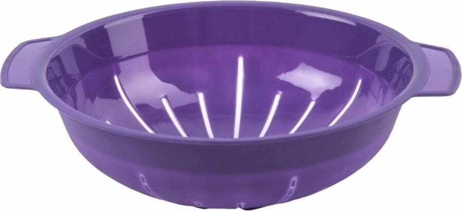 PLASTICFORTE Kunststof vergiet in het paars 30 x 25 x 8 cm laag model Plastic vergieten keuken accessoires