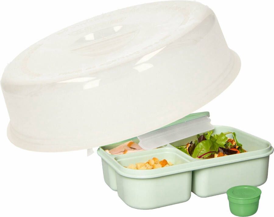 Forte Plastics 1x Keuken magnetrondeksel afdekschalen voor eten 27 cm wit Magnetrondeksel