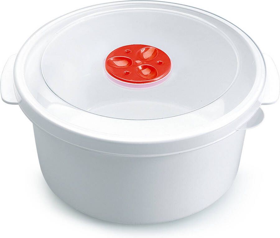 PLASTICFORTE Magnetron voedsel opwarmen potjes bakjes 2 liter met speciale deksel 22 x 20 x 10 cm