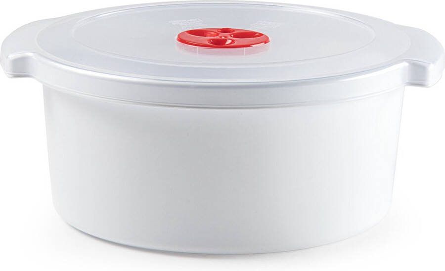 PLASTICFORTE Magnetron voedsel opwarmen potjes bakjes 3 liter met speciale deksel 25 x 23 x 10 cm
