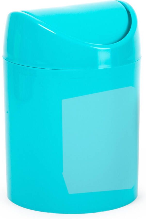 Forte Plastics Plasticforte Mini prullenbakje blauw kunststof met klepdeksel keuken aanrecht model 1 4 Liter 12 x 17 cm P
