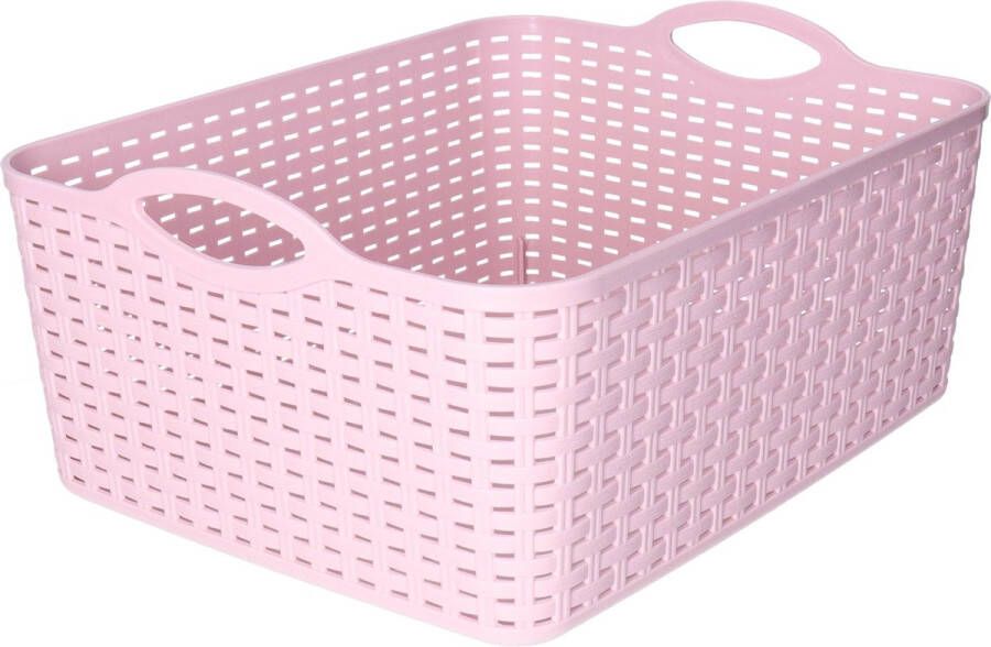 Forte Plastics Plasticforte Opbergmand kastmandje 11 liter oud roze kunststof 35 x 28 x 16 cm Opbergmanden