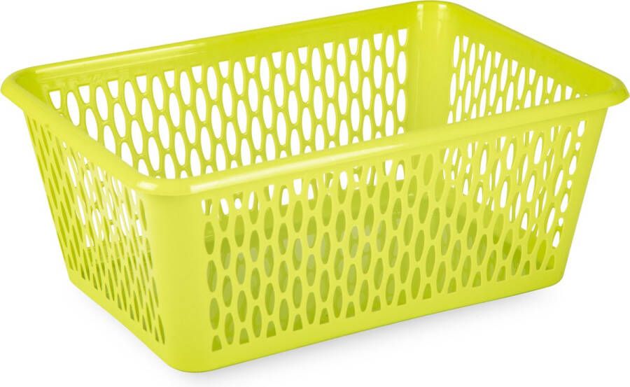 Forte Plastics Plasticforte opbergmand kastmandje 13 liter groen kunststof 26 x 37 x 14 cm Opbergmanden