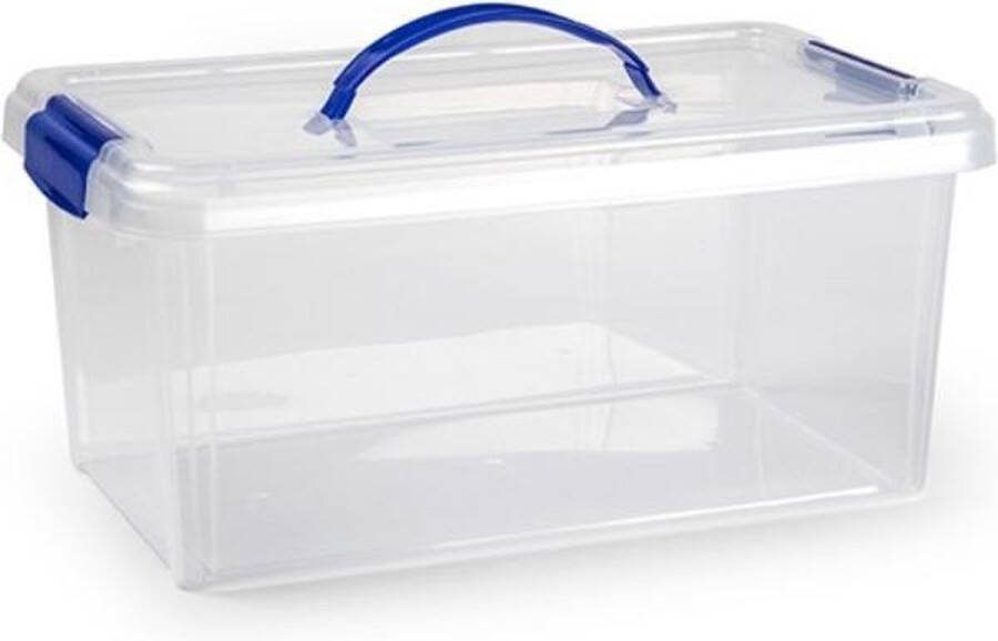 PLASTICFORTE Opslagbak organizer met deksel 10 liter transparant Opbergbakken 38 5 x 23 x 17 5 cm