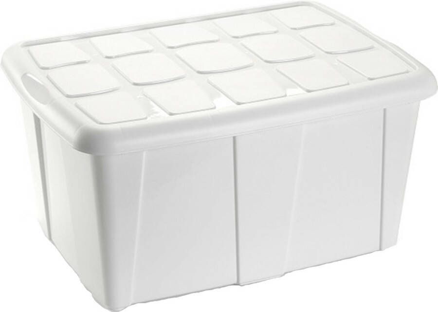 Forte Plastics Plasticforte Opslagbox met deksel Wit 60L kunststof 63 x 46 x 32 cm Opbergbox
