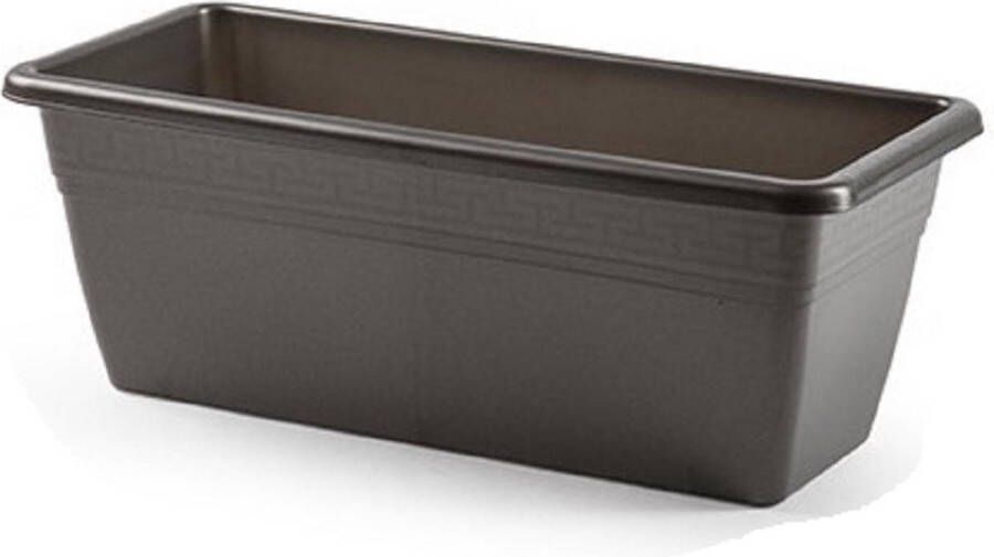 PLASTICFORTE Plantenbak antraciet grijs rechthoekig 40 x 18 x 15 cm Bloembakken plantenbakken voor binnen buiten