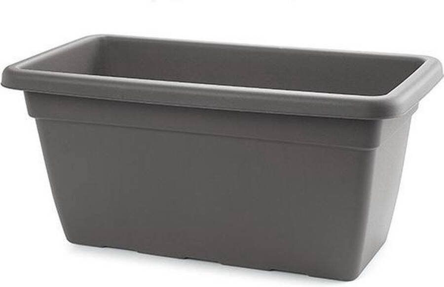 PLASTICFORTE Plantenbak antraciet grijs rechthoekig 60 x 32 x 27 cm Bloemenbak voor buiten Spullen opslagbakken