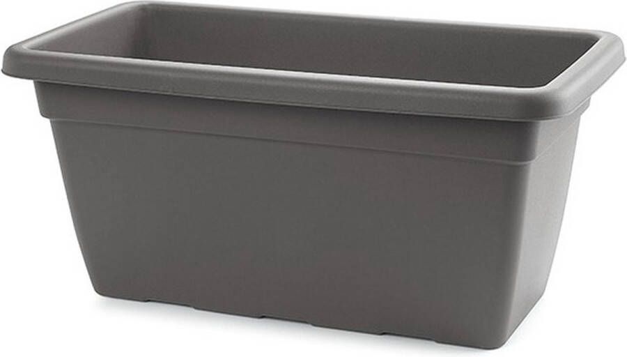 PLASTICFORTE Plantenbak antraciet grijs rechthoekig 80 x 40 x 33 cm Bloemenbak voor buiten Spullen opslagbakken