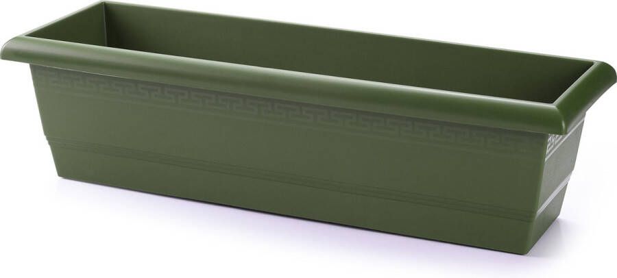 Forte Plastics Plantenbak groen rechthoekig 60 x 20 x 16 cm Bloembakken plantenbakken voor binnen buiten