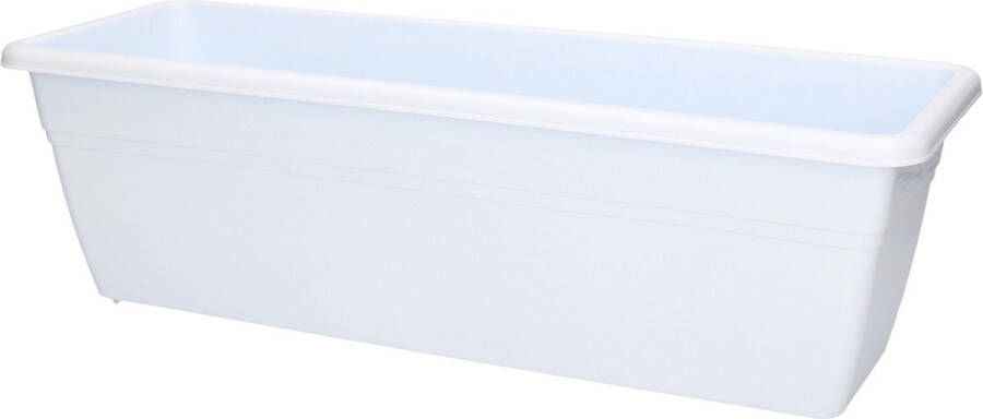 Forte Plastics Plantenbak wit lichtblauw rechthoekig 50 x 17 x 15 cm Bloembakken plantenbakken voor binnen buiten