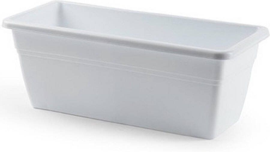PLASTICFORTE Plantenbak wit rechthoekig 40 x 18 x 15 cm Bloembakken plantenbakken voor binnen buiten