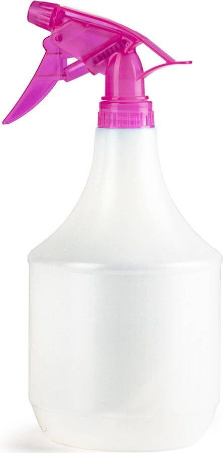 PLASTICFORTE Plantenspuit met een inhoud van 1 liter wit roze verstuiver 25 cm kunststof