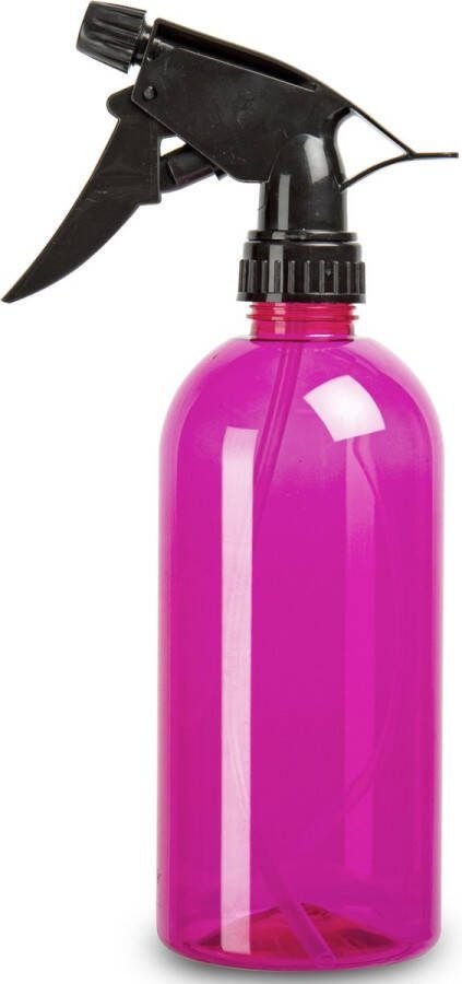 PLASTICFORTE Plantenspuit met een inhoud van 500 ml transparant roze verstuiver 23 cm kunststof