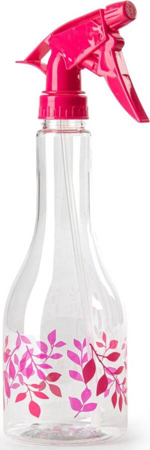 Forte Plastics Plantenspuit met een inhoud van 500 ml transparant roze verstuiver 27 cm kunststof Plantenspuiten