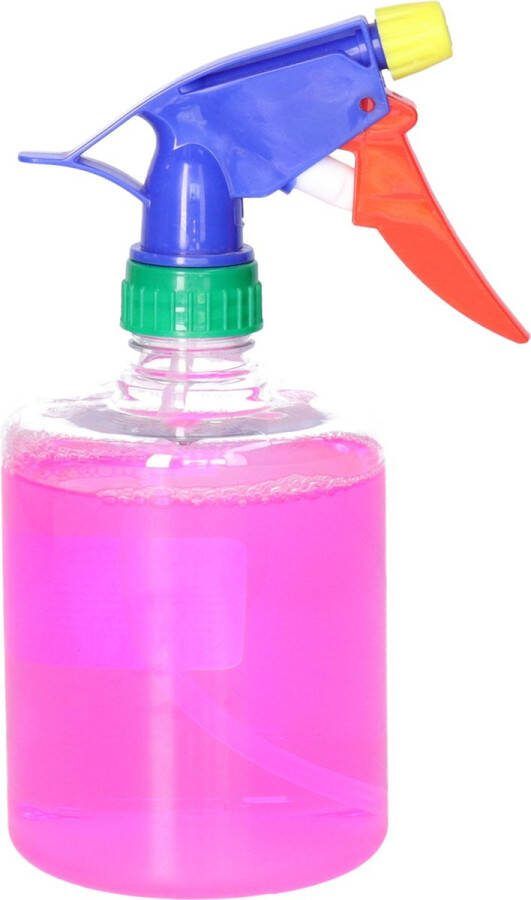 PLASTICFORTE Plantenspuit met een inhoud van 500 ml transparant verstuiver kop multi kleuren 30 cm