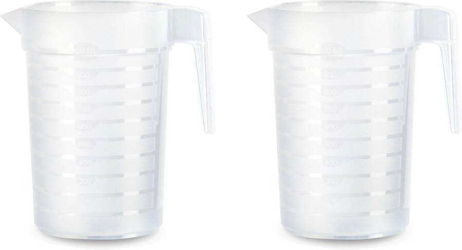 Forte Plastics Plastcforte Waterkan schenkkan 2x transparant 1000 ML kunststof Schenkkannen