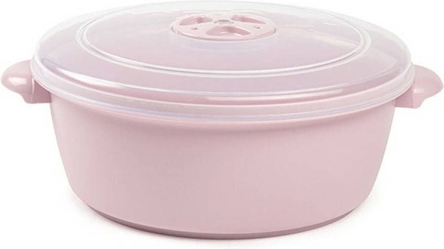 Forte Plastics Plastic Forte Magnetronschaal met deksel ventiel 1 5 liter roze kunststof BPA vrij keukenhulpmiddelen Magnet
