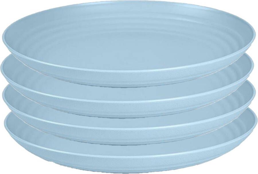 Forte Plastics PlasticForte Rond bord camping bord 4x D22 cm ijsblauw kunststof Dinerborden