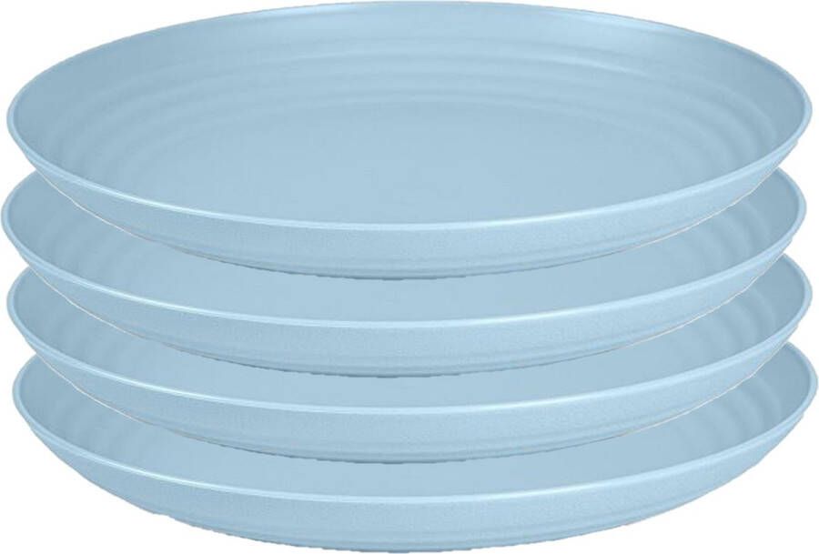 Forte Plastics PlasticForte Rond bord camping bord 4x D25 cm ijsblauw kunststof Dinerborden