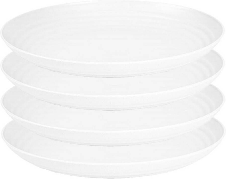 Forte Plastics PlasticForte Rond bord camping bord 4x D25 cm Ivoor wit kunststof Dinerborden