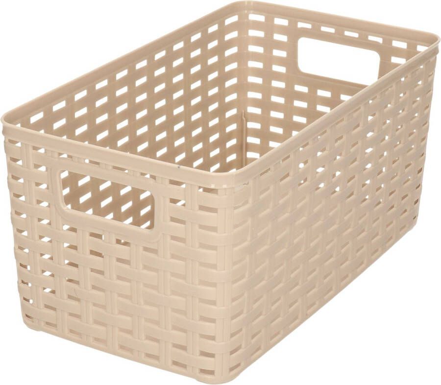 Forte Plastics PlasticForte Opbergmand Kastmand rotan kunststof taupe 5 Liter 15 x 28 x 13 cm Opbergmanden