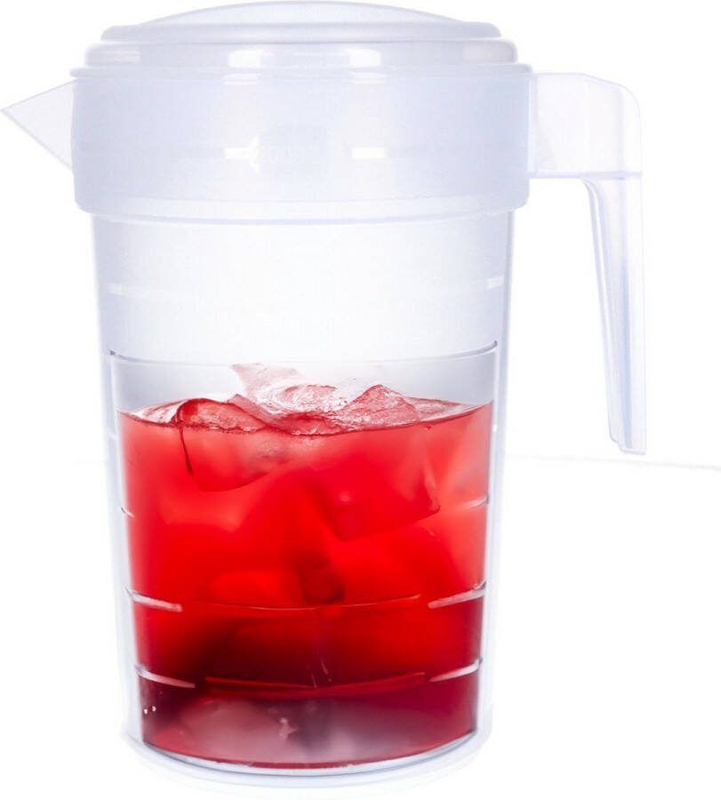 PLASTICFORTE Schenkkan waterkan met deksel 2 liter transparant kunststof