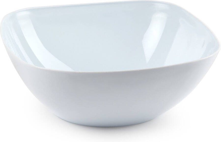 Forte Plastics Plasticforte Serveerschaal saladeschaal D28 x H11 cm kunststof wit vierkant 4800 ml Serveerschalen