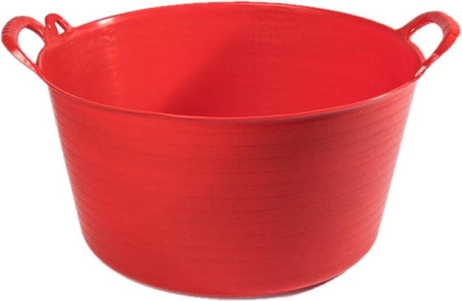 Forte Plastics Set van 2x stuks flexibele emmer wasmand rood 26 liter Opbergmanden Wasmanden 49 x 44 x 27 cm
