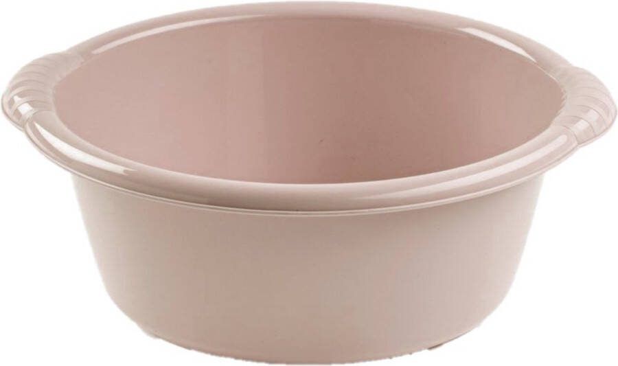 Forte Plastics Set van 2x stuks kunststof teiltjes afwasbakken rond 15 liter taupe Afmetingen 46 x 43 x 17 cm Huishouden