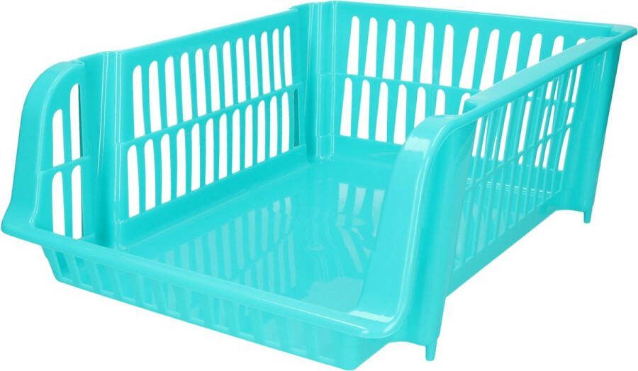 Forte Plastics Plasticforte Stapelbare opbergmand Blauw 16L kunststof 38 x 28 x 15 cm Opbergmanden