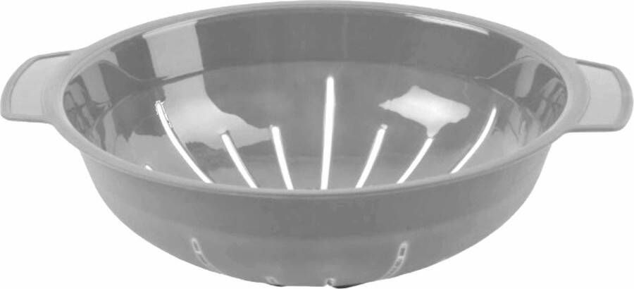 PLASTICFORTE Stevig Kunststof vergiet in het licht grijs 30 x 25 x 8 cm Laag model Plastic vergieten keuken accessoires