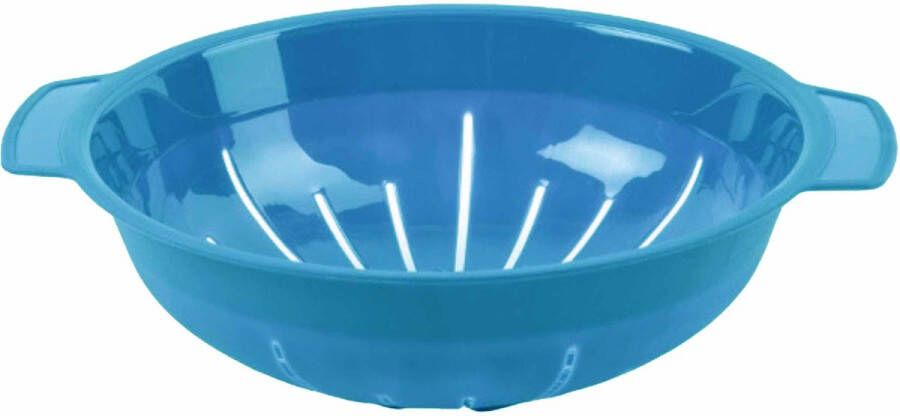 Forte Plastics Stevig Kunststof vergiet in het turquoise 30 x 25 x 8 cm Laag model Plastic vergieten keuken accessoires