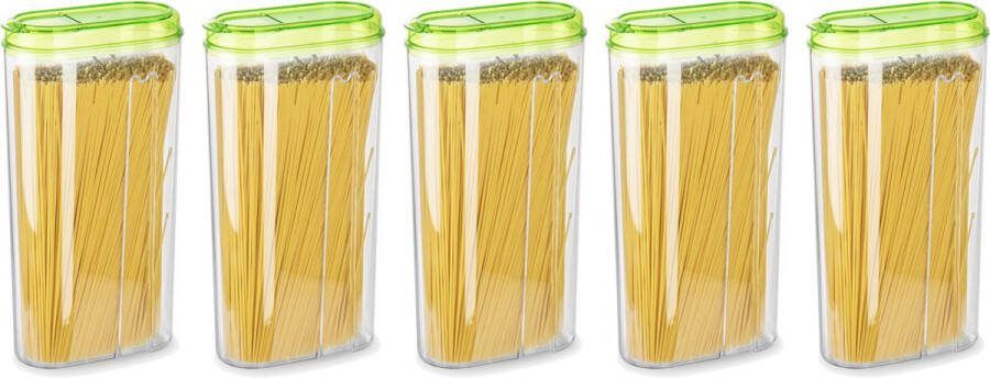 PLASTICFORTE Voedselcontainer strooibus 5x groen 2350 ml kunststof voorraadpotten