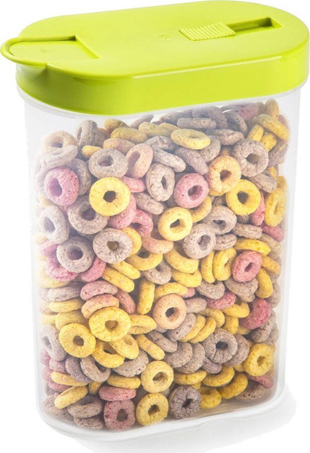 PLASTICFORTE Voedselcontainer strooibus groen inhoud 1 liter kunststof 15 x 7 x 19 cm