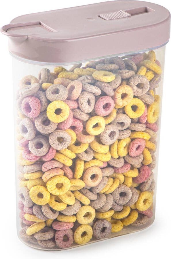 PLASTICFORTE Voedselcontainer strooibus lichtroze inhoud 1 liter kunststof 15 x 7 x 19 cm