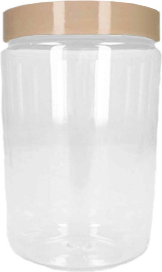 PLASTICFORTE Forte Plastics Voorraadpot bewaarpot 800 ml kunststof beige- B10 x H15 cm