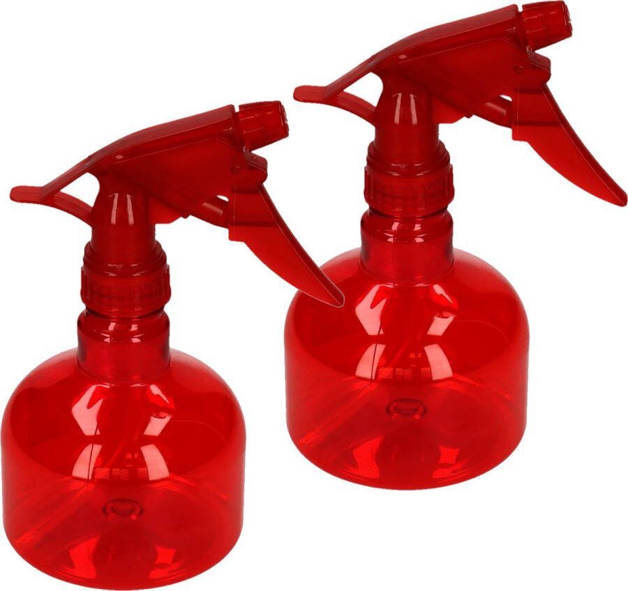 PLASTICFORTE waterverstuiver plantenspuit 2x stuks rood 330 ml Schoonmaakspuiten
