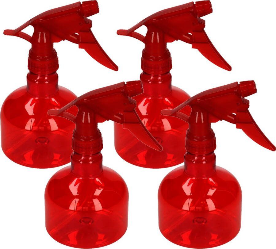 PLASTICFORTE waterverstuiver plantenspuit 4x stuks rood 330 ml Schoonmaakspuiten