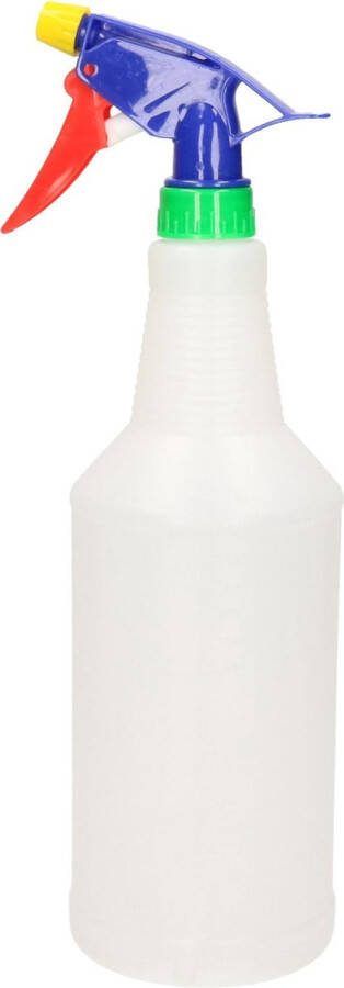 PLASTICFORTE Waterverstuivers spuitflessen 1 liter transparant rood groen blauw geel Plantenspuiten schoonmaakspuiten