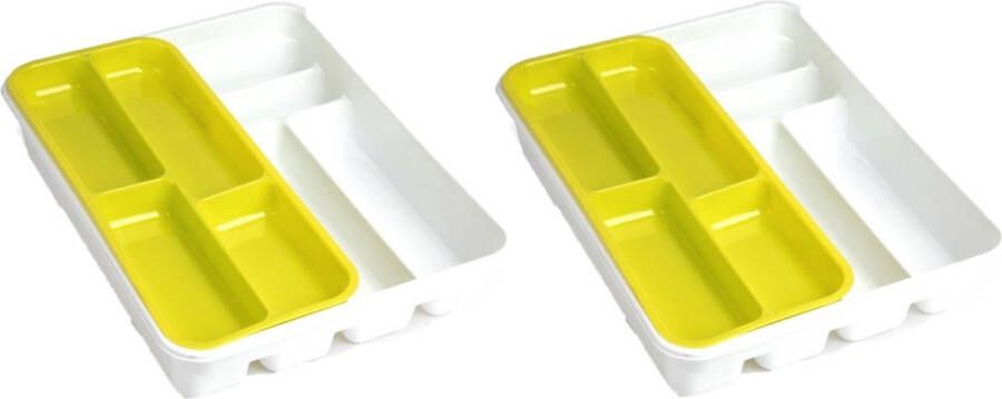 Forte Plastics Witte bestekbak inzetbak met oplegbakje kunststof 40 x 30 cm Keukenlade besteklade inzetbakken