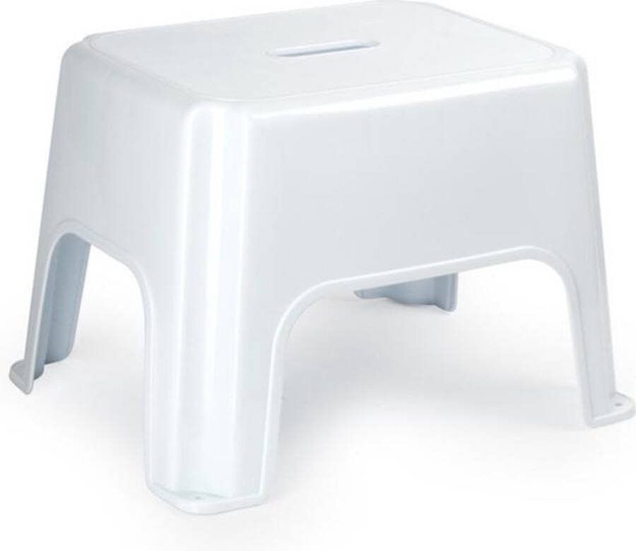 PLASTICFORTE Witte keukenkrukjes opstapjes 40 x 30 x 28 cm Keuken badkamer kasten opstap verhoging krukjes opstapjes